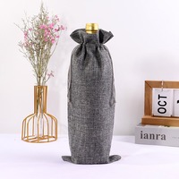 Sacs Cadeaux Élégants pour Vin Rouge et Champagne 5,9x13,7 Pouces en Tissu de Jute et Lin Recyclable – Emballage pour Bouteilles de Vin