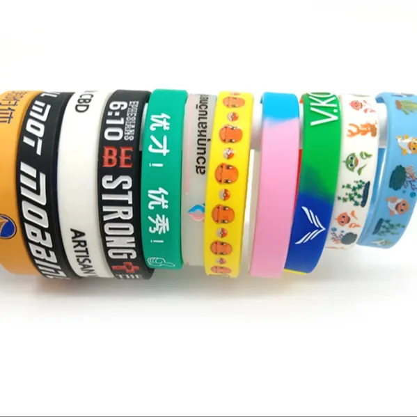 Bracelets en silicone personnalisés créez vos propres bracelets en caoutchouc avec message ou logo Bracelet de poignet personnalisé de haute qualité