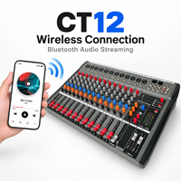 Console de mixage audio pour DJ à 12 canaux, connectivité sans fil Bluetooth USB, égalisation à trois bandes, son professionnel