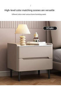 Mesa de Noche de Madera Maciza de Color Personalizado con 2 Cajones, Resistente a los Arañazos, Moderna, para Dormitorio o Sala de Estar - Product Image 5