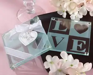 Vidro personalizado Coaster vidro resistente ao calor Eco-Friendly Wedding Favors