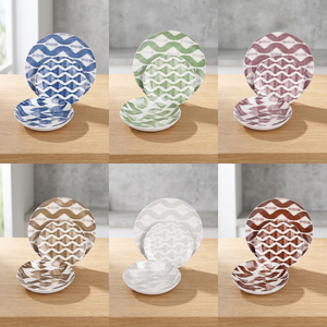Set di Stoviglie in Porcellana Ikat Sibilla da 18 Pezzi, Adatto per Lavastoviglie e Microonde - Product Image 3