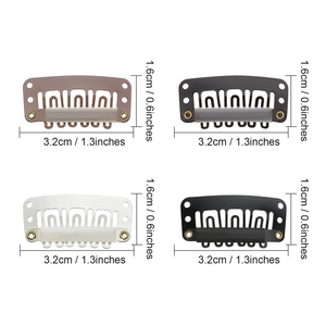 1000pcs 32mm 6-teeth Hair Extension Stainless Steel Clips With Silicone Back For Stainless Steel Clip - Product Image 2