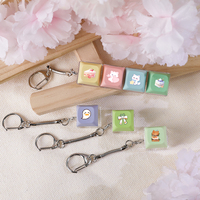 Custom Logo Anime LED Keyboard Keychain Keycap Stress Relief Switch Button Keycaps Fidget Clicker Plastic