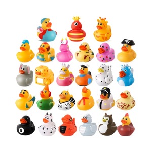 Canards en plastique et caoutchouc personnalisables avec logo, 2 pouces, pour la plage, jouets de bain en vinyle, cadeaux de Noël et de fête pour enfants - Product Image 1