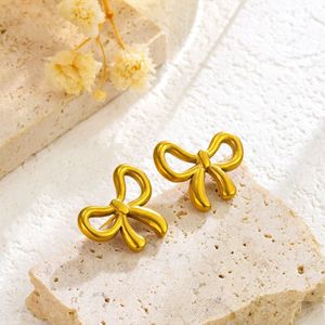 Sweet Bowknot Jewelry Set | 18K PVD Gold Plated Stainless Steel | Chic Bow Necklace, Bracelet, Anklet & <b>Stud</b> <b>Earrings</b> for Women - Product Image 4
