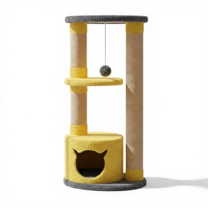 Arbre à chat Amistar Classic Rustic en bois avec design écologique, construction durable et emballage en carton pour les explorateurs félines audacieux - Product Image 1