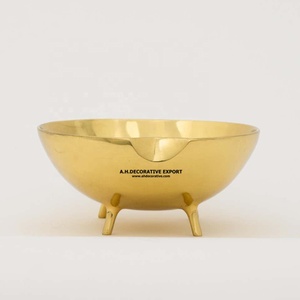 Bol en aluminium plaqué or avec base à pied Bols à salade et fruits pour restaurant Vaisselle de mariage Centre de table Bol à collation - Product Image 6