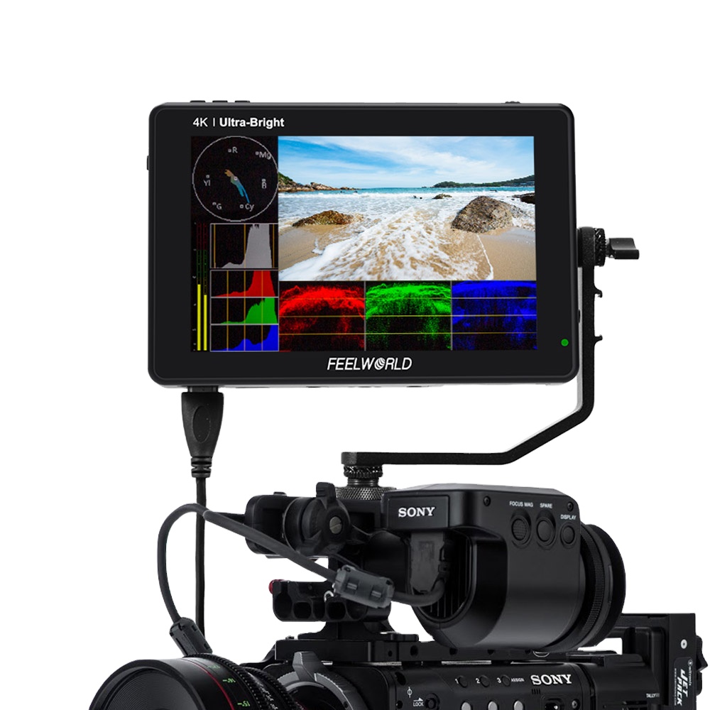 FEELWORLD LUT7 7 인치 2200 비트 3D LUT 터치 스크린 4K HDMI 입력/출력 DSLR 카메라 필드 모니터 파형 벡터 스코프