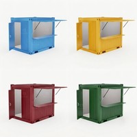 Conteneur modulaire de 10 pieds à faible coût, kiosque mobile moderne pour café, restaurant, hôtels, villas, centre commercial