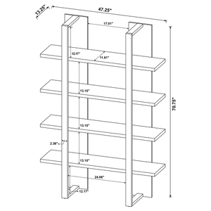 Industrial Wood Display <b>Rack</b> 4 Tier Backless Freestanding <b>Shelf</b> for Retail Stores and Offices Stable Vertical Design - Product Image 3