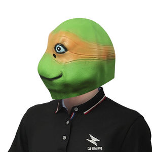Маска из латекса с изображением милого мультяшного героя-черепахи, забавный костюм в виде головы животного для косплея, Хэллоуина, вечеринки, игрушка, реквизит - Product Image 5