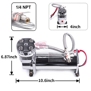 מלאי usa 12v 480c כסף נסיעה אוויר לרכב עם ערכת מדחס 200 לשקע psi 1/4 דלת אוויר נפק מדחס/משאבה - Product Image 3