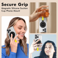 Vente en gros support de téléphone magnétique double face antidérapant en silicone support de ventouse étanche parfait accessoire de téléphone portable