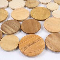 Bouteille en verre avec logo personnalisé, couvercles en bambou et en bois pour pots de bougies, pots de crème cosmétique et bocaux Mason