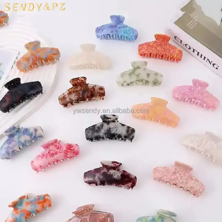 Customized Design Eco-friendly 9.5cm Cellulose Acetate Hair Claw Clips Degradable High-quality Hair Clip Women Accessories