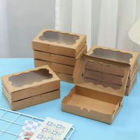 Boîte à biscuits, gâteaux et cupcakes en carton recyclable de haute qualité avec couvercle transparent et dorure à chaud
