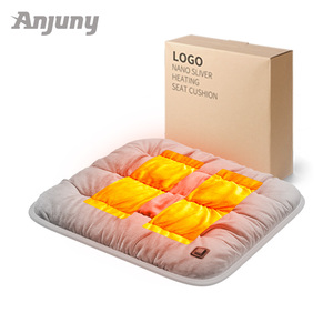 Cojín de Asiento de Coche Anjuny de Lujo con Nano Plata, Terciopelo Calefactable, Gamuza y Espuma, Firmeza Media, Impermeable, Control Inteligente de Temperatura y Masaje - Product Image 1
