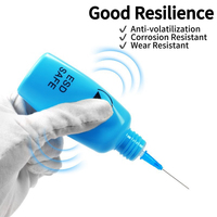 Bouteille d'alcool antistatique de 65 ml/100 ml avec aiguille en acier pour téléphones mobiles, écouteurs, appareils photo, ordinateurs et ordinateurs portables, garantie 1 an
