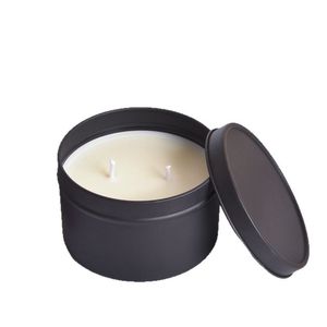 Black Tinplate Scented <b>Candle</b> Cylinder 2 <b>Wick</b> Home Decoration Gift - Product Image 4