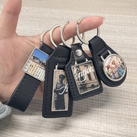 Porte-clés vierge en cuir pour sublimation, accessoires pour porte-clés photo, porte-clés