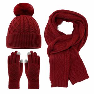 Ensemble 3 pièces pour femme : bonnet tricoté, écharpe et gants tactiles pour l'hiver, idéal pour l'extérieur, avec protection des oreilles et doublure polaire - Product Image 5