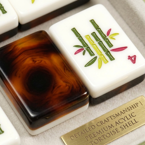 Jeu de Mahjong américain personnalisé en acrylique motif écaille de tortue, 160 tuiles, motif dessin animé imprimé, personnalisable - Product Image 3