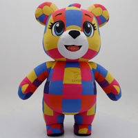 Nouveautés : Costume de mascotte gonflable Ours aux grands yeux pour adultes - Location unisexe pour Pâques/Halloween