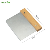 XR divers pâtisserie SUS grattoir couteau avec manche en bois cuisine outils de cuisson hachoir à pâte Cutter grattoirs échelle métal