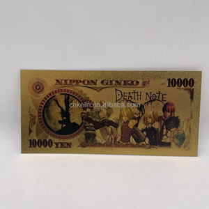 8 Types Japanese Anime Death Note Comic Card 24k Gold Foil Electroplated Banknote - Product Image 5