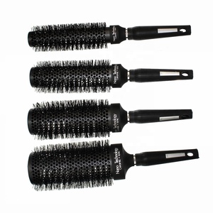Secador de <span class=keywords><strong>cepillo</strong></span> de pelo profesional barril de aluminio <span class=keywords><strong>cepillo</strong></span> de pelo redondo de cerdas de jabalí de cerámica iónica térmica caliente - Product Image 2