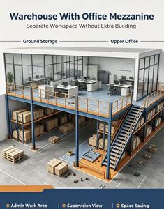 Dual-Use 5-Layer Multi-Level Stainless Steel Mezzanine Rack Powder Coated Surface for Indoor Warehouse Storage Corrosion - Product Image 4