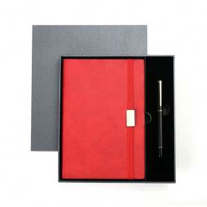Unique PU Leather and Paper Notebook <b>Gift</b> <b>Set</b> with Embossed Handmade Pen for Promotional Activities and Business Events - Product Image 2