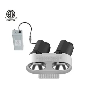 Adjustable Ceiling 12w 20w 30w 40w 50w Spotlight Rotatable light recessed two color glass led cob downlight