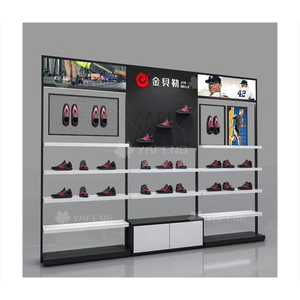 Hiện đại Boutique bằng gỗ bán lẻ giày Rack hiển thị đứng cho cử<span class=keywords><strong>a</strong></span> hàng giới thiệu - Product Image 3