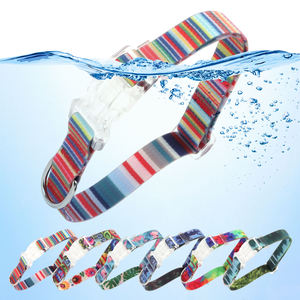 새로운 패션 디자이너 개 목걸이 사용자 정의 로고 럭셔리 조정 가능한 애완 동물 목걸이 PVC 방수 애완 동물 고양이 개 목걸이 내구성 제품 - Product Image 1