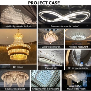 Tùy Chỉnh Nhà Hàng Vàng Nhà Trang Trí Khách Sạn Đám Cưới Pha Lê Trần Đèn Quả Cầu Mặt Dây Chuyền Ánh Sáng Đèn Chùm Pha Lê - Product Image 6