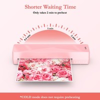 Couleur rose A4 A5 A6 Taille Photo Documents Carte Thermique Froid Bureau Personnel Petite Machine À Plastifier