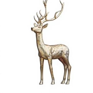 Sculpture de renne de luxe pour mariage, décoration d'événements, fournitures de jardin, statue de renne en métal faite à la main, figurine d'animal personnalisée - Product Image 1