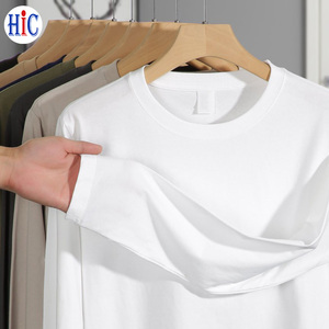 Áo thun cotton chấ<span class=keywords><strong>t</strong></span> lượng cao 210 gram, kiểu dáng thường ngày, thích hợp đi làm, thiế<span class=keywords><strong>t</strong></span> kế cổ tròn tay dài, theo xu hướng thời trang, có thể <span class=keywords><strong>t</strong></span>ùy chỉnh. - Product Image 1