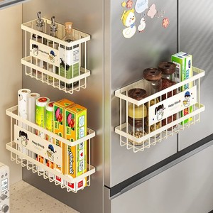 Refrigerator Magnetic Shelf Wall Mounted Multi Layer Spice Storage Organizer For Kitchen Fridge Side Storage - Product Image 1