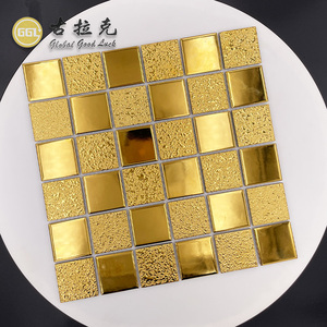 Gạch Ốp Tường Khảm Kim Loại Màu Vàng Kim Lấp Lánh Hình Vuông Sang Trọng 1 Inch Có Chấm Bi Gạch Phòng Tắm Bằng Gốm Molaik Màu Vàng Kim - Product Image 2