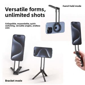 X920 New <b>Travel</b> Portable Magnetic Phone <b>Tripod</b> Stand Aluminium Foldable Pocket Adjustable Cell Phone Stand - Product Image 4