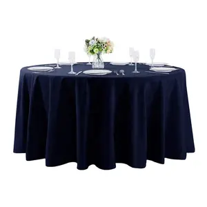 120 inç Polyester masa örtüleri için yuvarlak masalar yıkanabilir masa örtüleri kapak için parti hediye masa büfe restoran