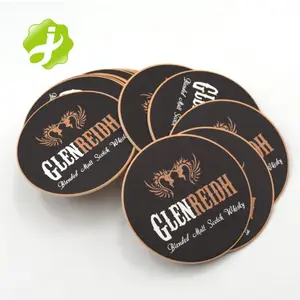 Porta-copos de qualidade alimentar com padrão de logotipo personalizado para bebidas em papel absorvente redondo