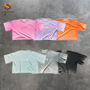 Custom Oversized <b>TShirt</b> High Quality Cotton Heavyweight Streetwear Acid Wash Tee Short Sleeves Baggy Cropped Boxy T Shirt Men - Product Image 6