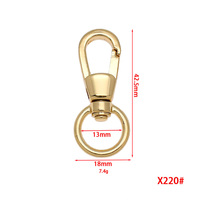 Source d'approvisionnement sanp crochet suspendu plaqué petite taille porte-clés en alliage de zinc boucle à queue ronde épaissie métal clip pour animaux de compagnie
