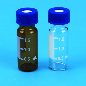 Flacons d'injection transparents en verre brun gradués de 1,5/2 ml pour autosampler GC HPLC, lot de 100 pièces - Product Image 1