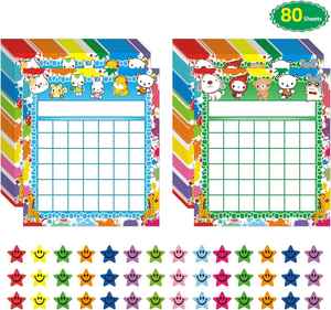 Paquete de 80 Pegatinas de Incentivo Coloridas para Niños, Estudiantes, Aula, Hogar, Gestión del Comportamiento, 2400 Pegatinas de Estrellas, Material de Papel - Product Image 5