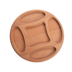 Versatile Prices 30cm Natural Beech Wood 5 Separate Compartment Section <b>Snack</b> Serving <b>Tray</b> - Product Image 1
